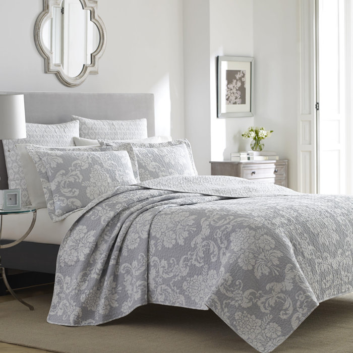 Laura Ashley Standard Cotton Reversible Quilt Set & Reviews